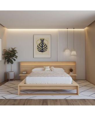 Extended Headboard with Integrated Shelves