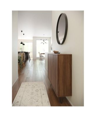 Slim 2-Door Storage Accent Cabinet, Floating And Wall Mount Bar.