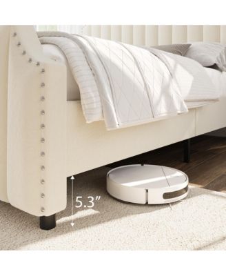 Platform Bed Frame, Upholstered Bed Frame with Headboard and Footboard,Bed Frame with Strong