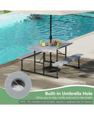 Picnic Table Bench Set for 2-4 People Outdoor Rectangular Camping Dining Table