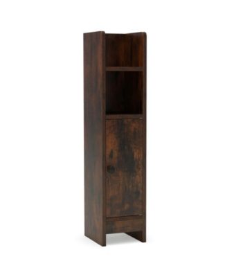 Bathroom Storage Cabinet with Adjustable Shelf 1 Door & 2 Open Shelves Living Room
