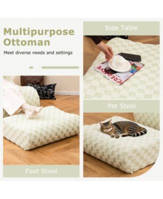 Bean Bag Chair with Ottoman High Elasticity Sponge Non-slip Bottom & Velvet Cover