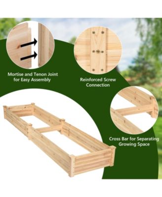 Wooden Raised Garden Bed Outdoor Wood Planter Box for Vegetables Flowers Fruit