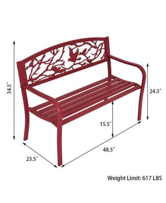 Patio Garden Bench Park Yard Outdoor Furniture Cast Iron Porch Chair
