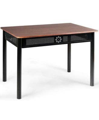 5 Piece Dining Set Wood Metal Table and 4 Chairs Kitchen Breakfast Furniture