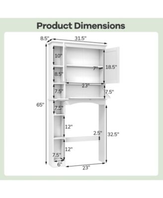 Over the Toilet Storage Cabinet Bathroom Storage Organizer with Toilet Paper Holder