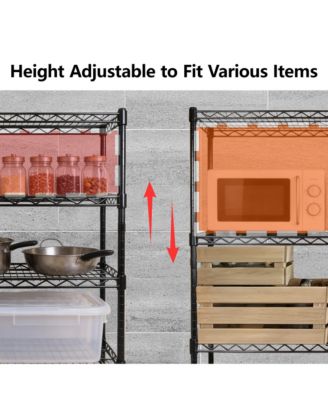 4 Tier Heavy Duty Wire Storage Shelves with Wheels, Adjustable Utility Storage Rack, 2400 lbs Capacity for Garage