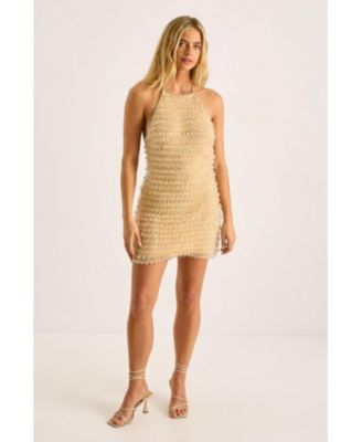 Women's Droplet Beaded Mini Dress