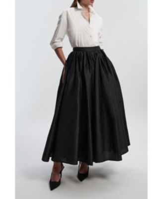 Women's Taffeta Woven Maxi Skirt