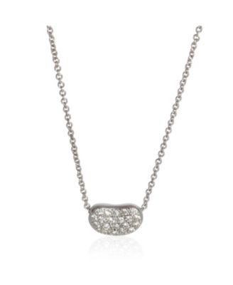 Platinum Diamond Elsa Peretti Bean Pendant