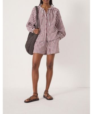 Women's Ernie Gathered Gingham Beach Short