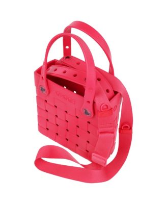 Small Woven Style Crocssbody Tote with Top Handles and removeable Crocssbody strap