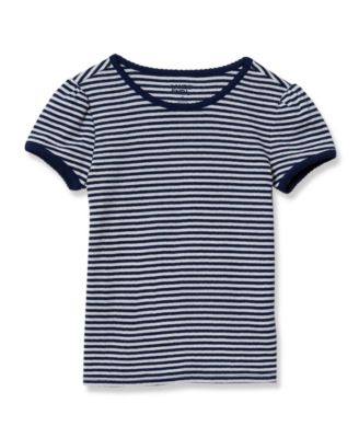Girls Short Sleeve Pointelle Knit Tee