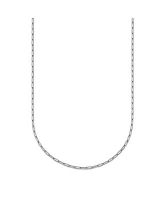 Curata Jewelry Solid 950 Platinum 1.4mm Thin Paperclip Chain Necklace 16-24 Inch Chain Necklace - Silver