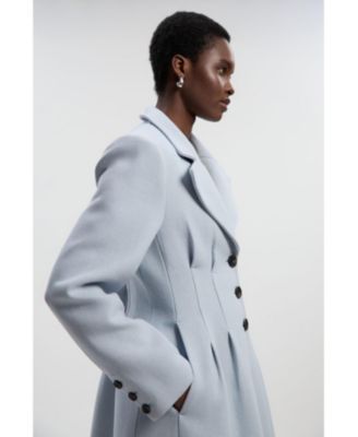 Women's Corset Detail Full Skirted Maxi Coat