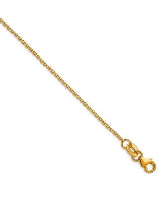 Solid 18k Yellow Gold Italian Sparkle-Cut 1.1mm Cable Chain Necklace - 16 -24 Inches