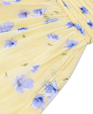 Girls' Square Neck Puff-Sleeve Dress