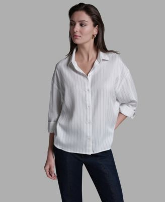 Women's Long-Sleeve Oversized Stripe Shirt