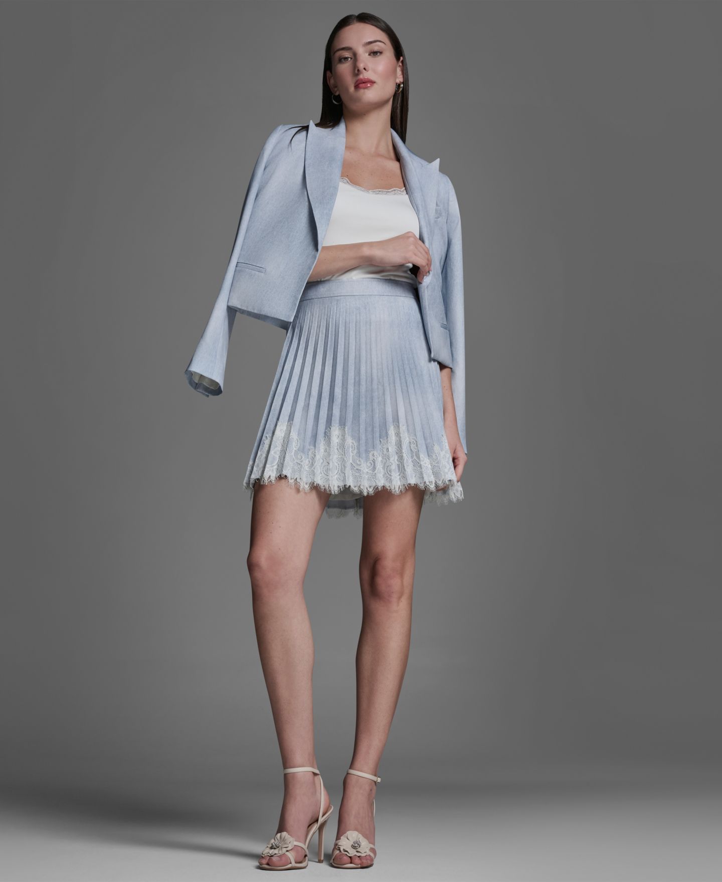 Женская куртка BCBG Printed Open-Front, цвет: Джинсовый разноцветный — фото 10