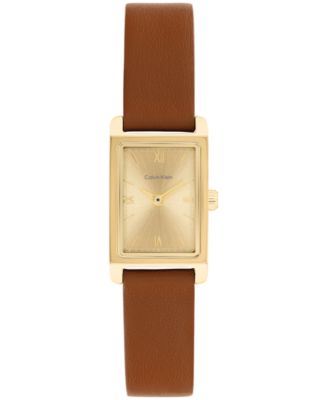 Women's CK Light Camel Leather Strap Watch, 16mm