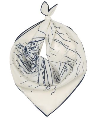 Conversational Small Square Scarf