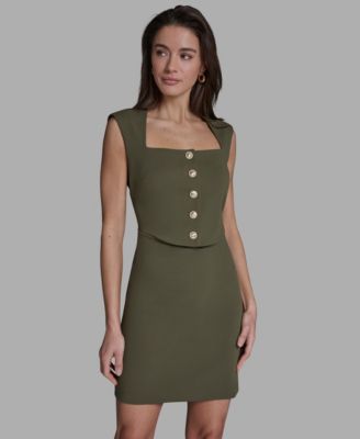 Women's Crepe Square Neck Two-Piece Dress