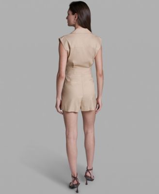 Women's Sleeveless Mini Romper Dress