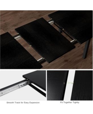 5-Piece Extendable Dining Table Set for 4-8 People, 63 Inch Kitchen Table with 2 Benches & 2 Stools