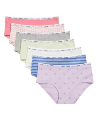 Girls' 6-16 Logo Waistband Hipster Briefs, 7-Pack