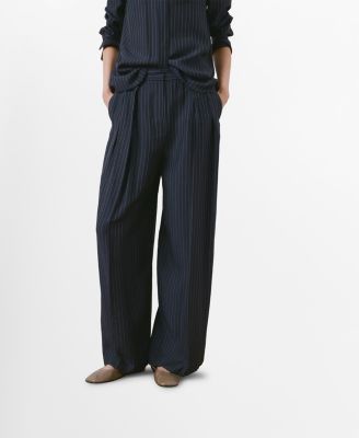 Women's Pinstripe Wide Leg Pants