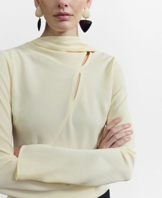 Women's Slit Scarf Blouse