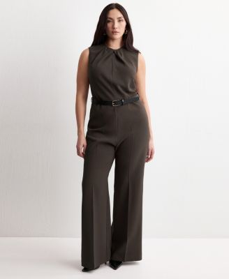 Women's Draped Detail Belt Jumpsuit
