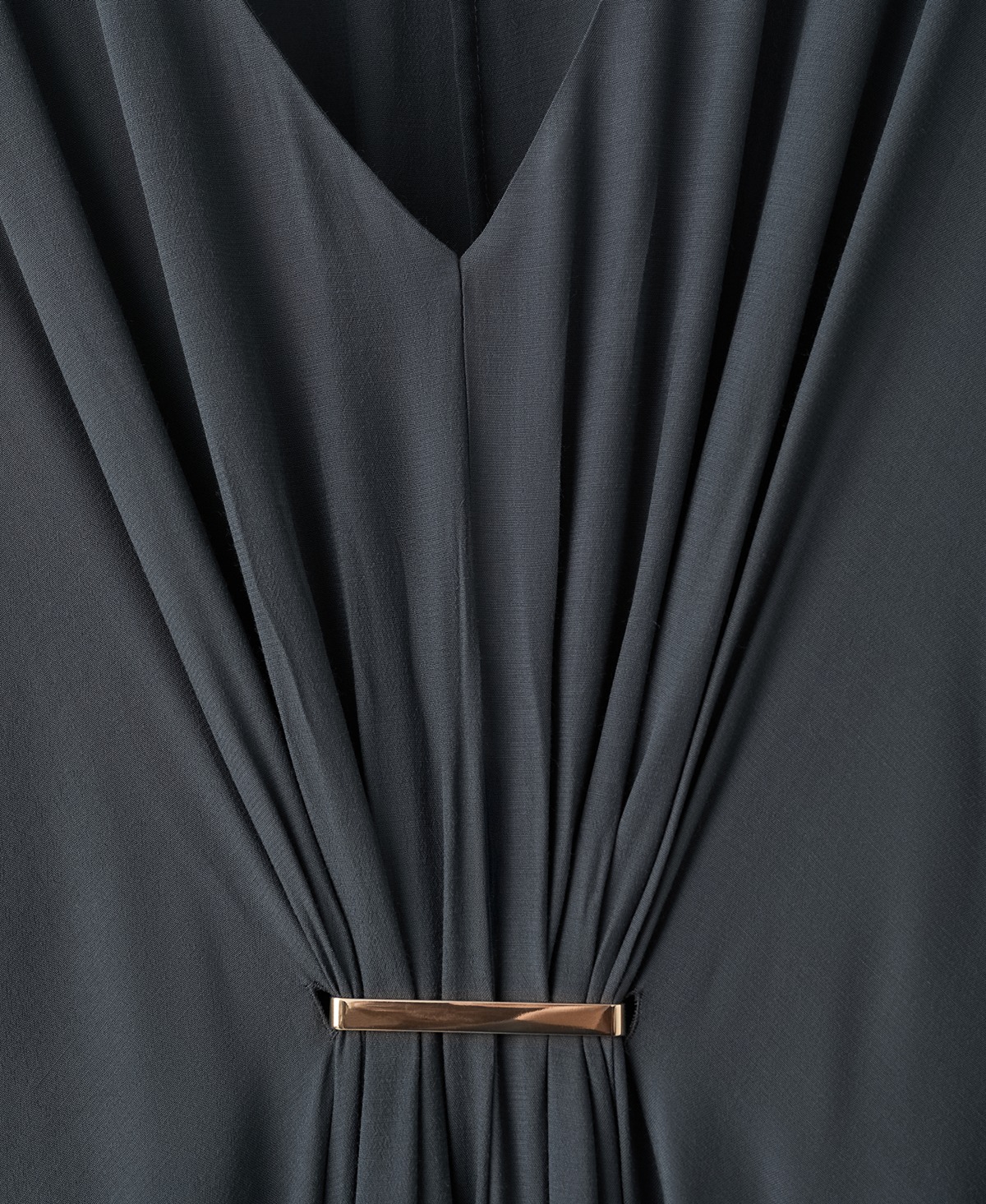 Mango Women's Three-Quarter Sleeves Draped Dress