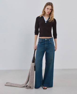 Women's Combined Shirt-Collar Sweater