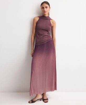 Women's Pleated Flared Skirt