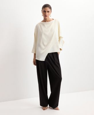 Women's Ruched Satin Blouse