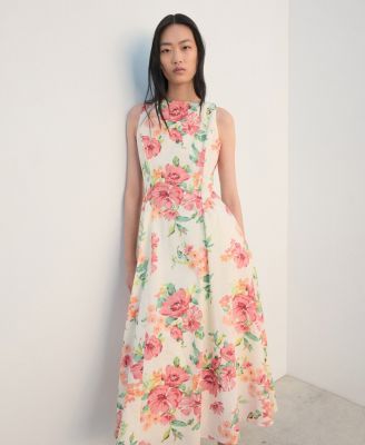 Women's Floral-Print Flared Dress