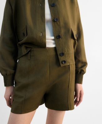 Women's High-Waist Linen Shorts