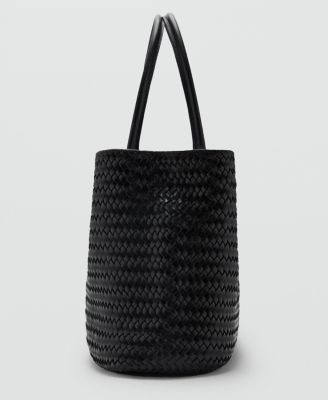 Women's Large Braided Leather Shoulder Bag