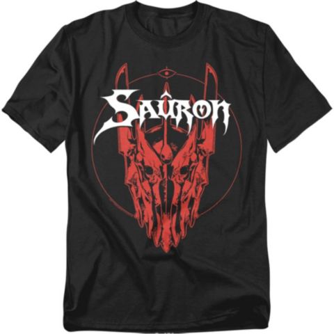 Мужская футболка Lord Of The Rings The Sauron Helmet Band, цвет: Чёрный