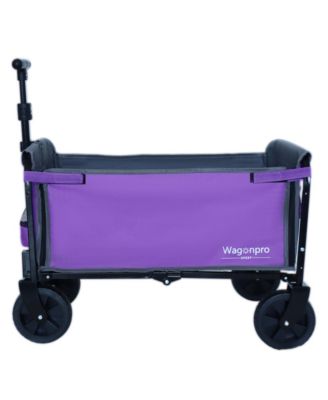 Collapsible Wagon Cart - Heavy Duty Utility Cart with Bench Seat, Storage Compartment and Included Dog Tether for Groceries, Camping