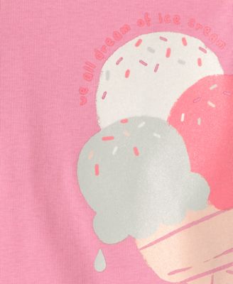 Girls' Toddler 2T-5T Short-Sleeve T-Shirt and Snug-Fit Shorts, 4-Piece Pajama Set