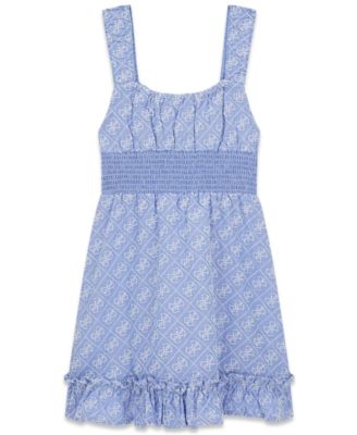 Girls' 7-16 Embroidered Oxford Tank Dress