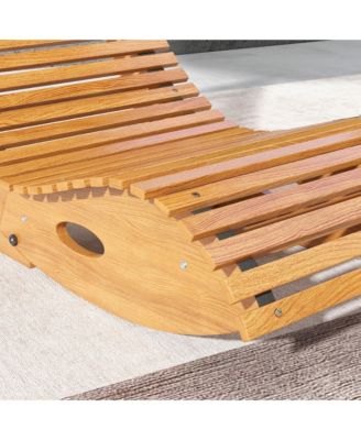 Outdoor Rocking Chair, Slatted Wooden Rocking Chair,