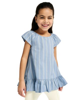 Girls' 4-6X Striped Denim Tunic and Capri Leggings, 2-Piece Set