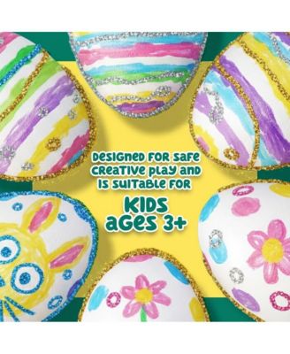 Easter Egg Painting Kit, DIY Nontoxic Paint Your Own Easter Eggs Craft Set with Paints, Brushes & Stickers for Kids Ages 3+, DIY Easter Crafts