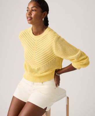 Women's Gaelle Long-Sleeve Crochet Pull-On Sweater