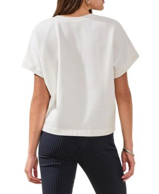 Women's Crew Neck Cap-Sleeve Top