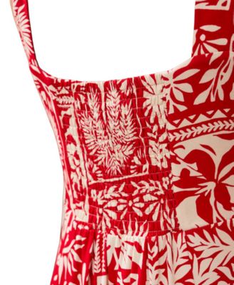 Women's Sleeveless Printed V-Neck Dress