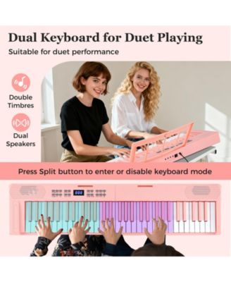 61-Key Foldable Full-Size Electronic Piano Keyboard with MIDI & Split Function, Portable for
